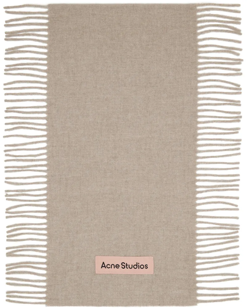 Acne Studios Beige Fringe Wool Scarf 633