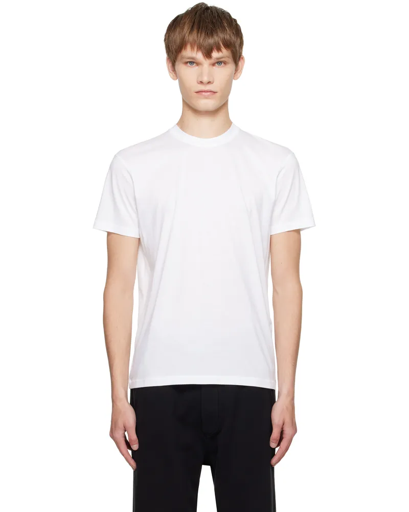Tom Ford White Lyocell Cotton Crewneck T-shirt Aw002white