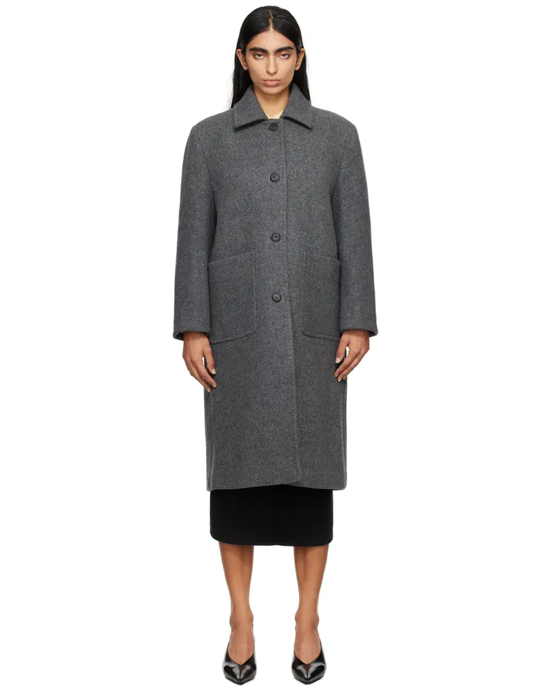 Nothing Written Gray Rohmer Long Wool Coat Dark