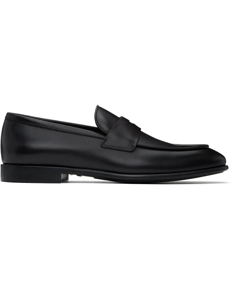 Ferragamo Black Penny Loafers Nero