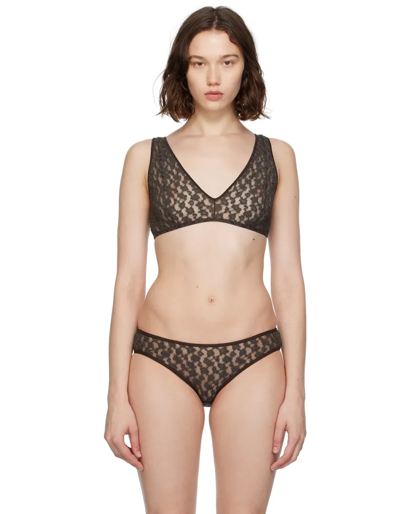 Baserange Brown Crescent Bra Black