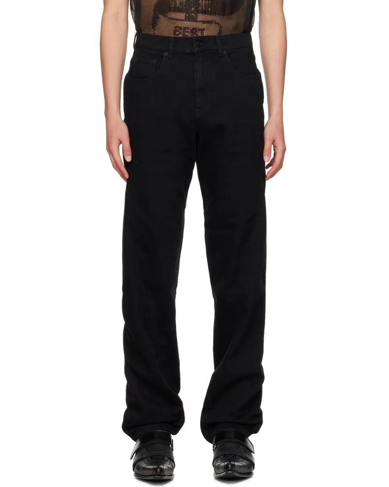 Thierry Mugler Black Twisted Seam Jeans Black