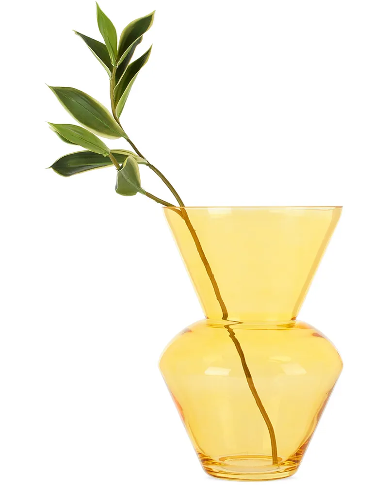 POLSPOTTEN Yellow Fat Neck Vase Yellow