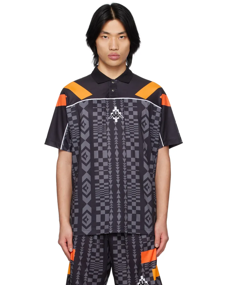 Marcelo Burlon | County of Milan Black Kappa Edition AOP Folk Polo Blackdkgry