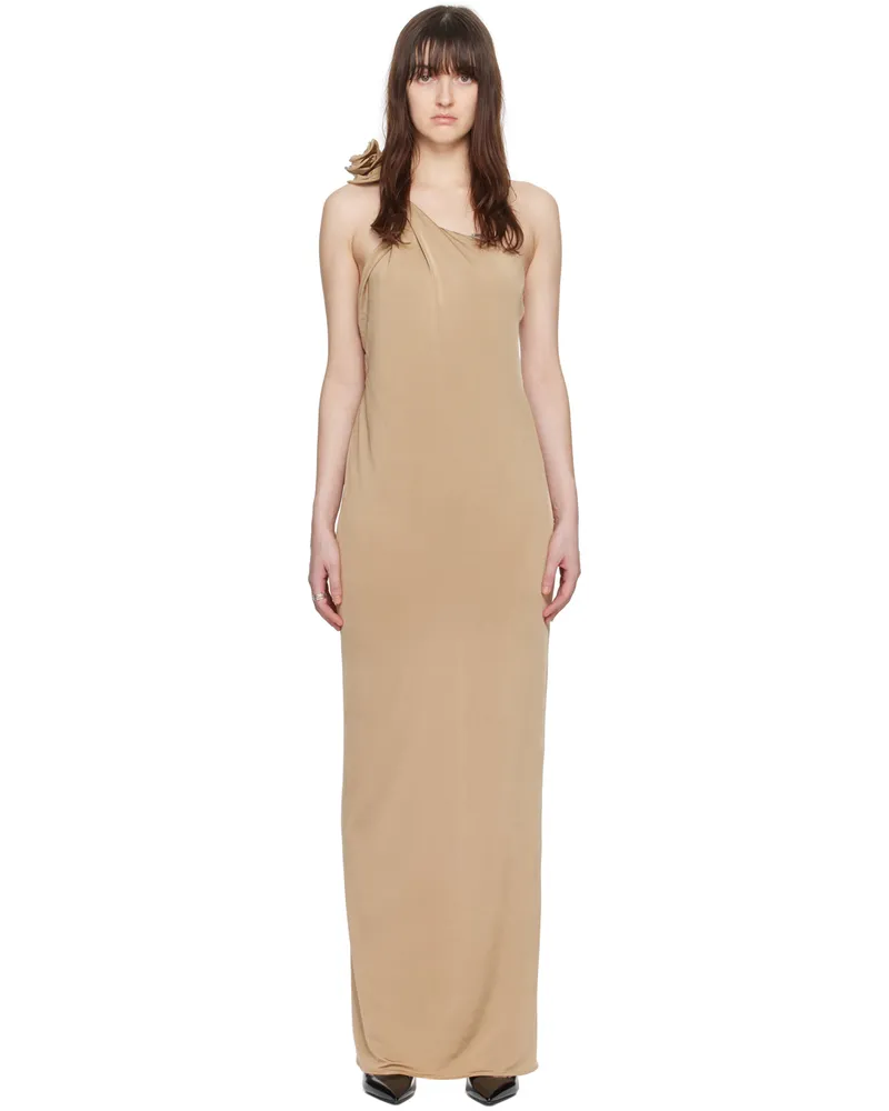 Magda Butrym Beige Single-Shoulder Maxi Dress Beige