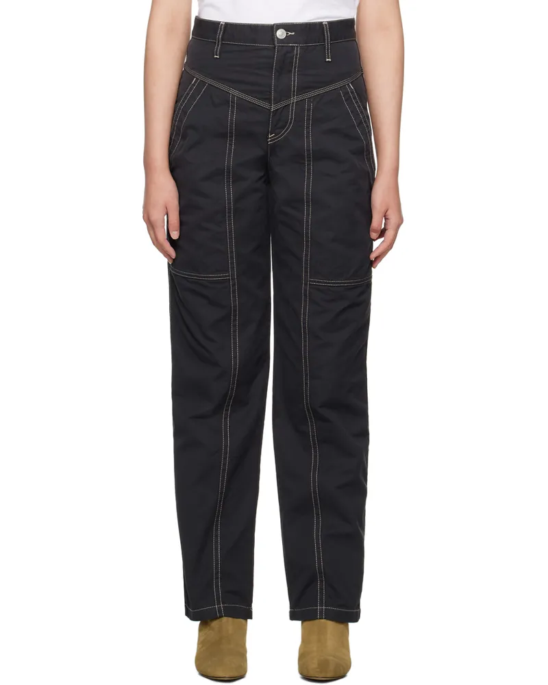 Étoile Isabel Marant Black Denzel Trousers 02fk