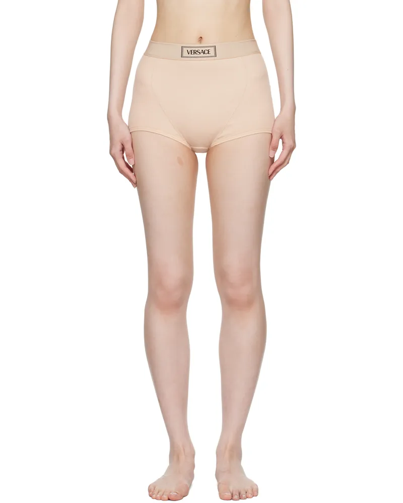 Versace Beige 90s Vintage Boy Shorts 1kf80-chiffon