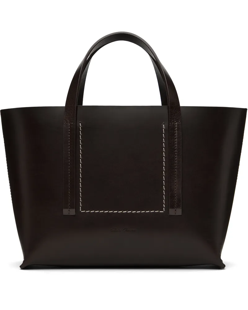 Rick Owens Brown Hollywood Mini Shopper Tote Mahogany