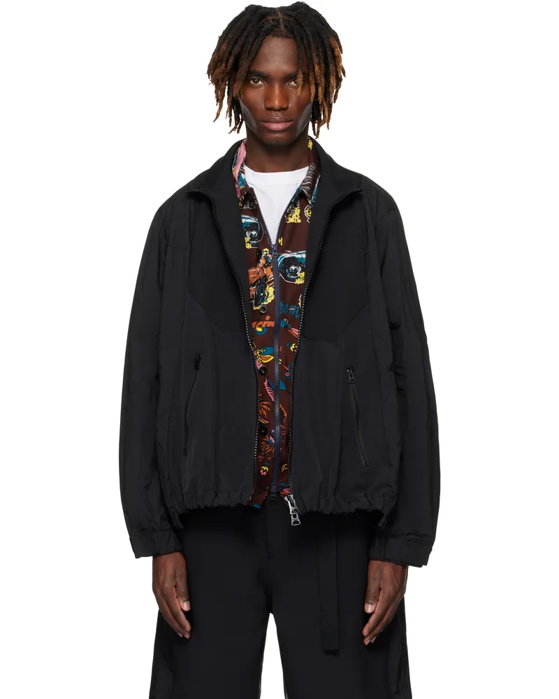 Sacai Black Matelasse Twill Mix Jacket 001