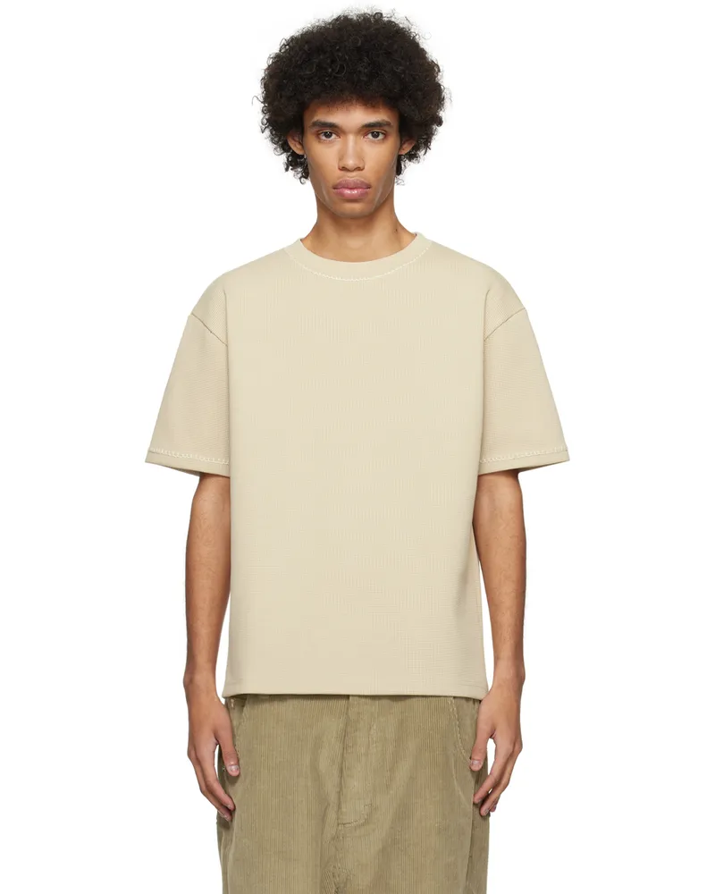 Drôle de Monsieur Beige 'Le T-Shirt Nid D'Abeille' T-Shirt Beige