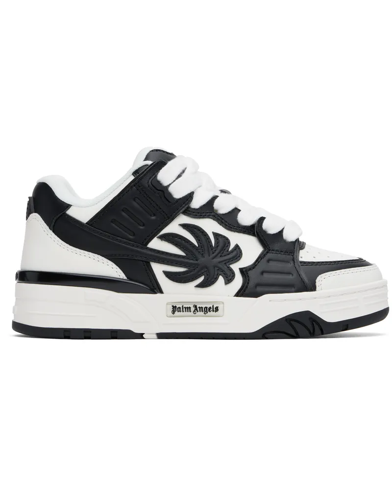Palm Angels White & Black Venice Leather Sneakers White