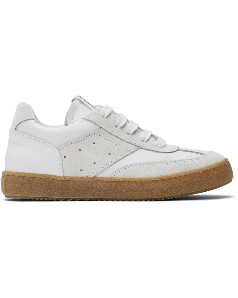 Maison Margiela Kids White & Beige Perforated Sneakers White