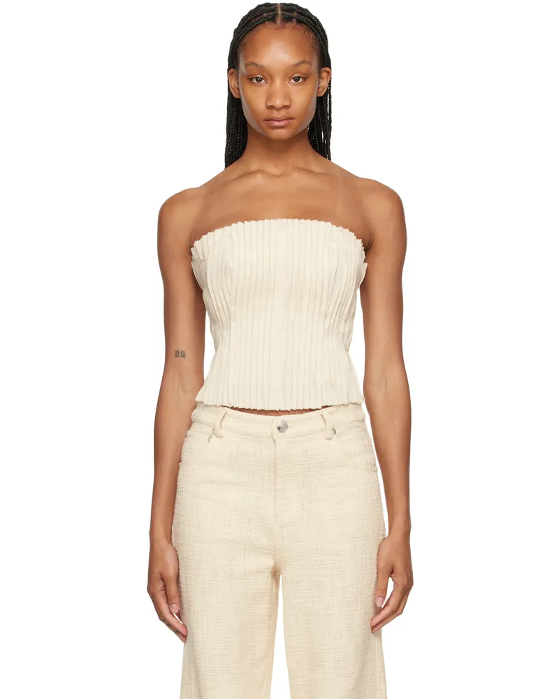 STAUD Off-White Parma Tube Top Natural