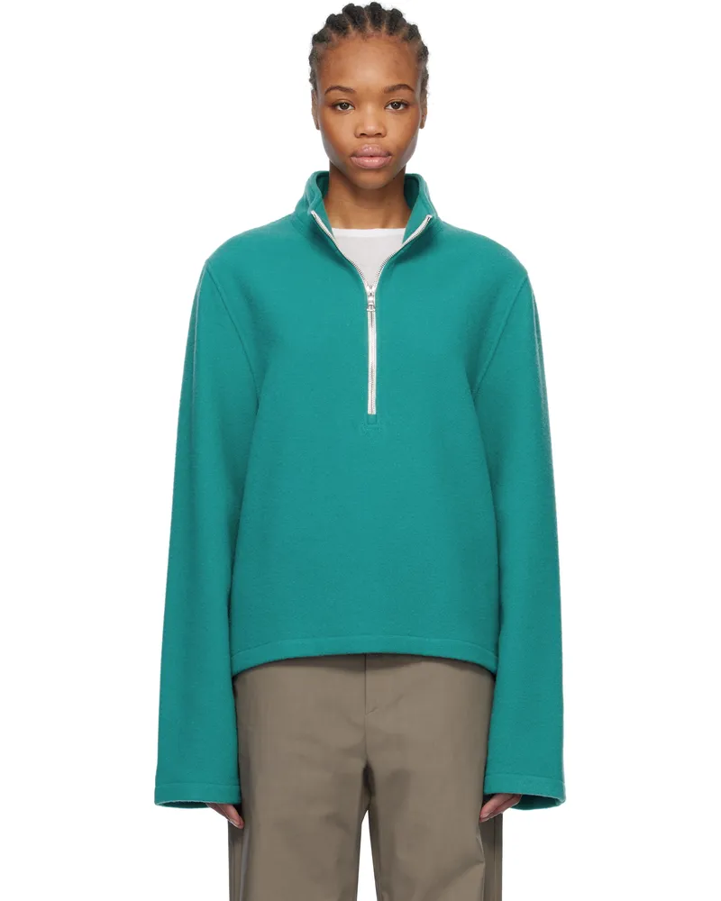 Rier Blue Fleece Sweater Chlorophylle
