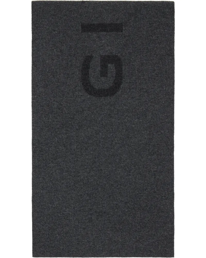 Givenchy Gray 'Givenchy' Double Face Knit Scarf 028
