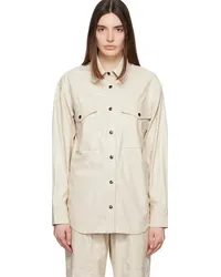 Étoile Isabel Marant Off-White Berny Faux-Leather Shirt 20ck