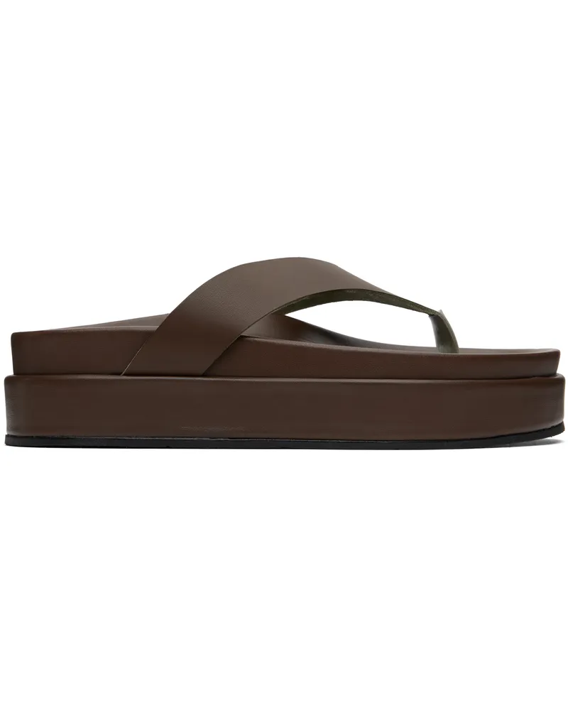 Ancient Greek Sandals Brown Charys 2flatform Flip-Flops Khaki