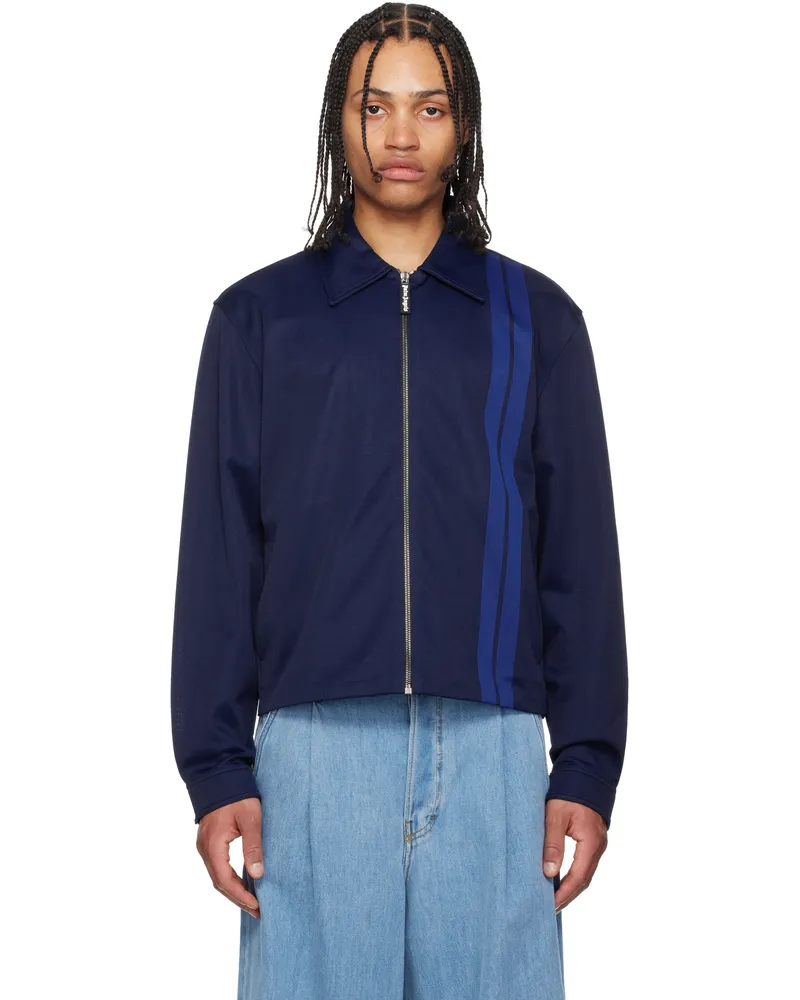 Palm Angels Navy Suit Track Jacket Blue