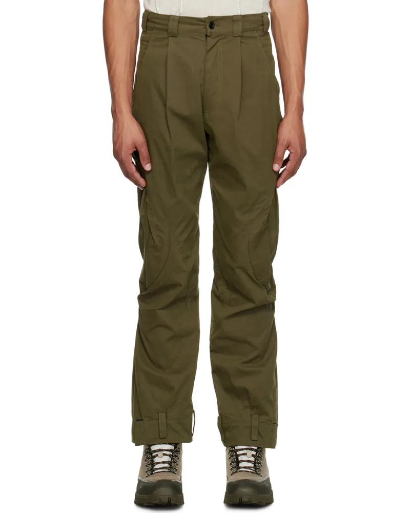 Hyein Seo Khaki Pleated Cargo Pants Khaki
