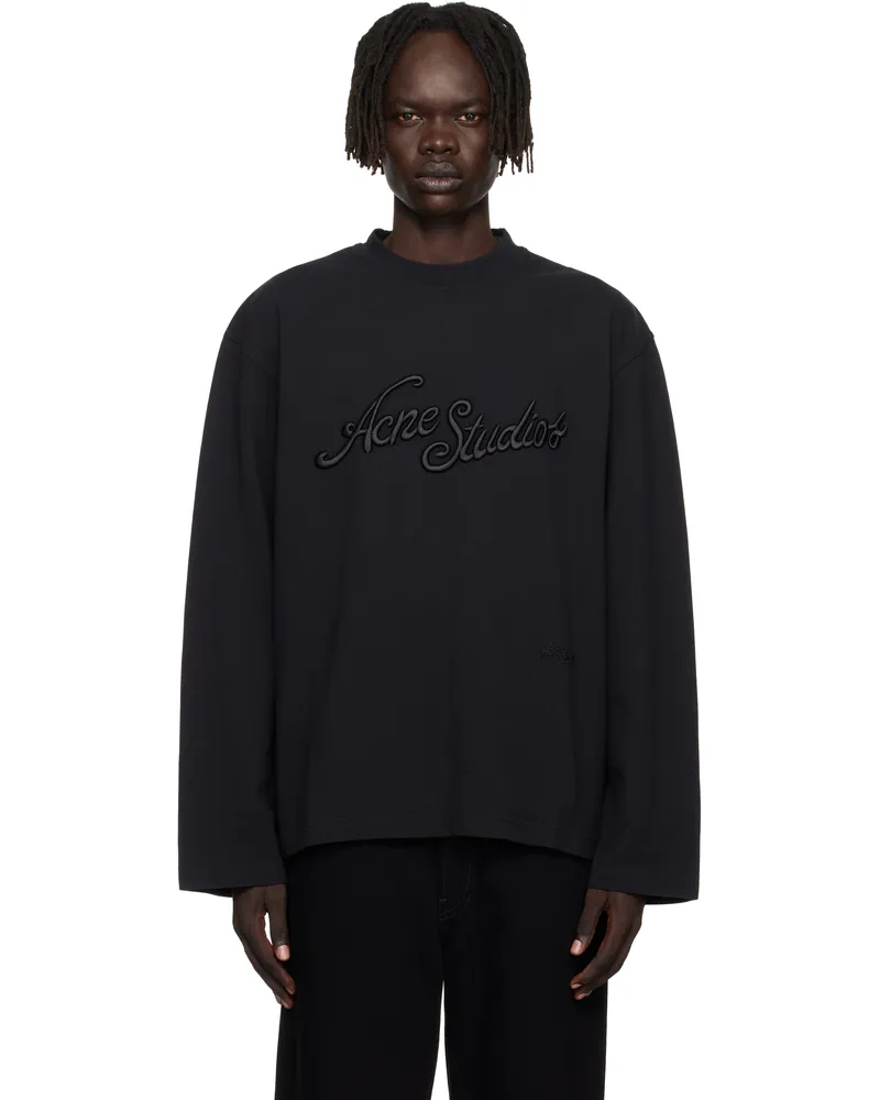Acne Studios Black Logo Relaxed Fit T-shirt Bm0