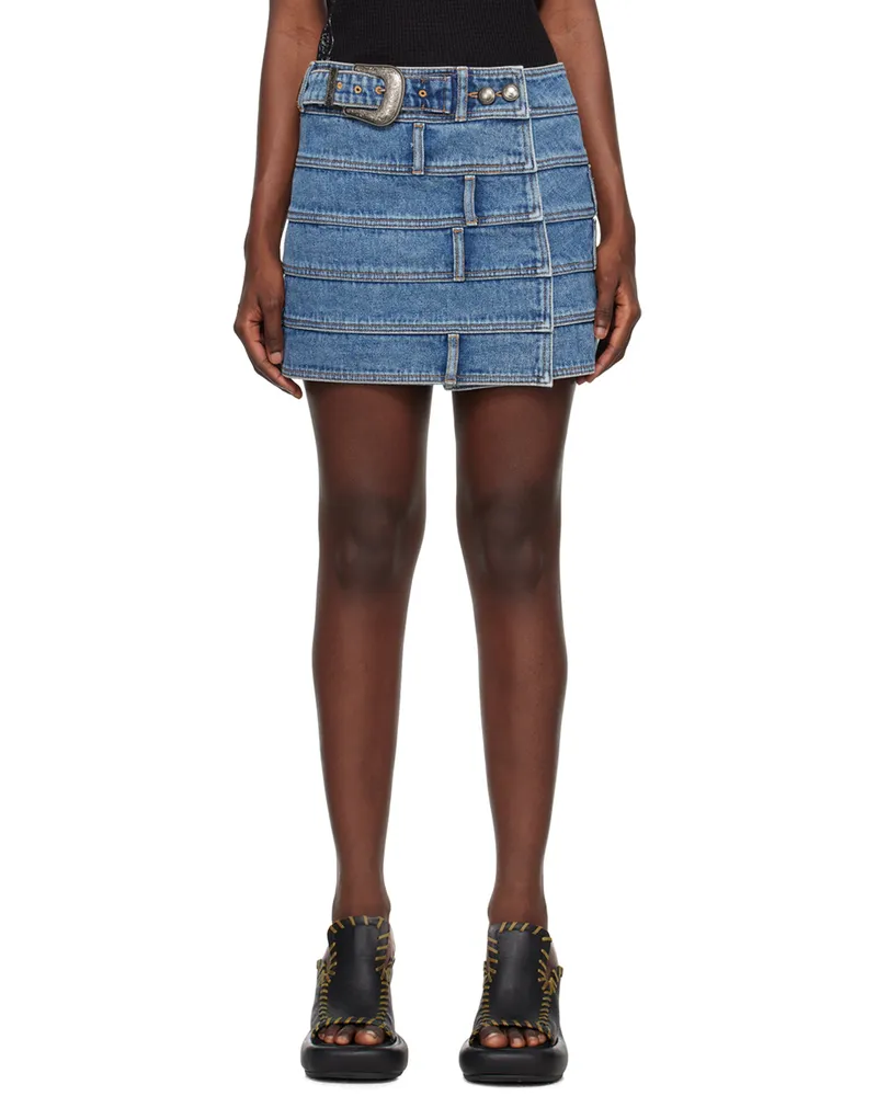 Andersson Bell Blue Dua Multi Waist Denim Miniskirt Blue
