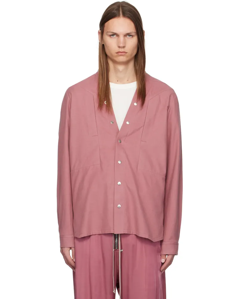 Rick Owens Pink Porterville Larry Fogpocket Long Sleeve Shirt 23
