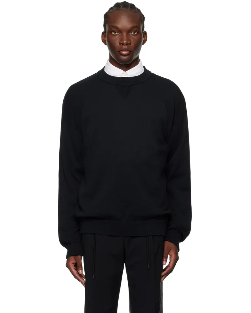 HUGO BOSS Black Embroidered Sweater 001-black
