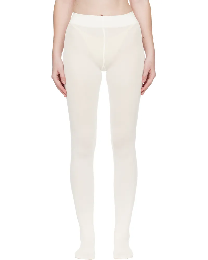 Wolford Off-White Velvet de Luxe 66 Tights 1180
