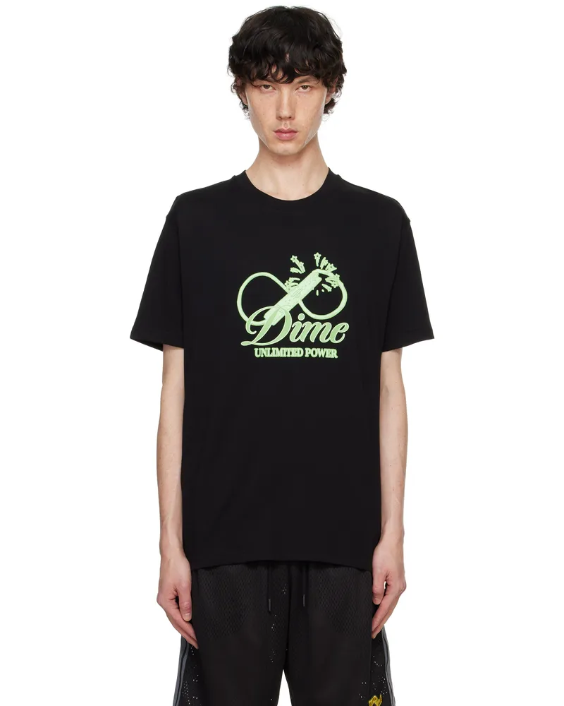 Dime Black Cursive Power T-shirt Black