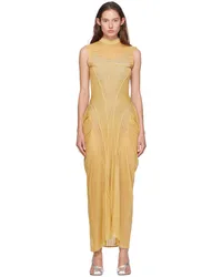 Isa Boulder Yellow Whisky Maxi Dress Gold