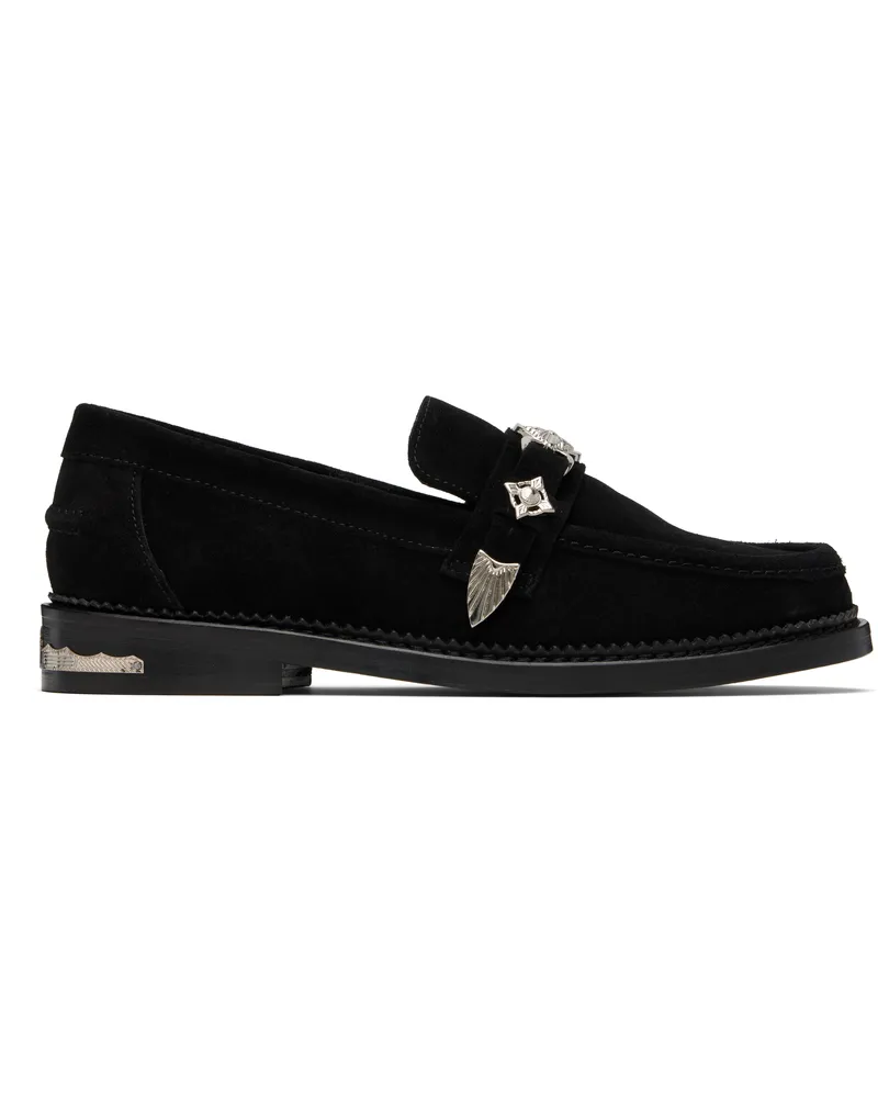 Toga SSENSE Exclusive Black Metal Loafers Black