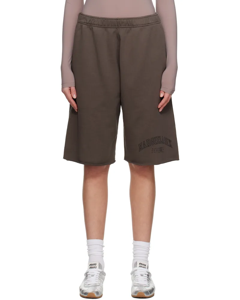 Maison Margiela Brown Varsity Sweat Shorts 812