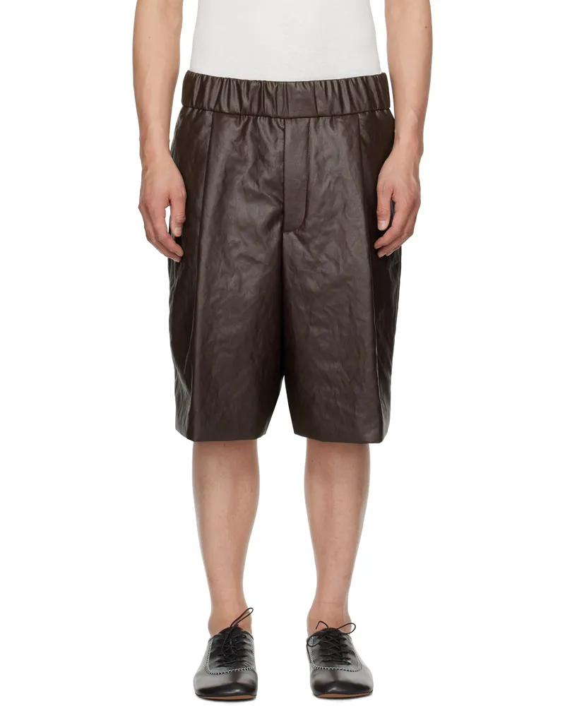 Dries van Noten Brown Pleated Shorts 701