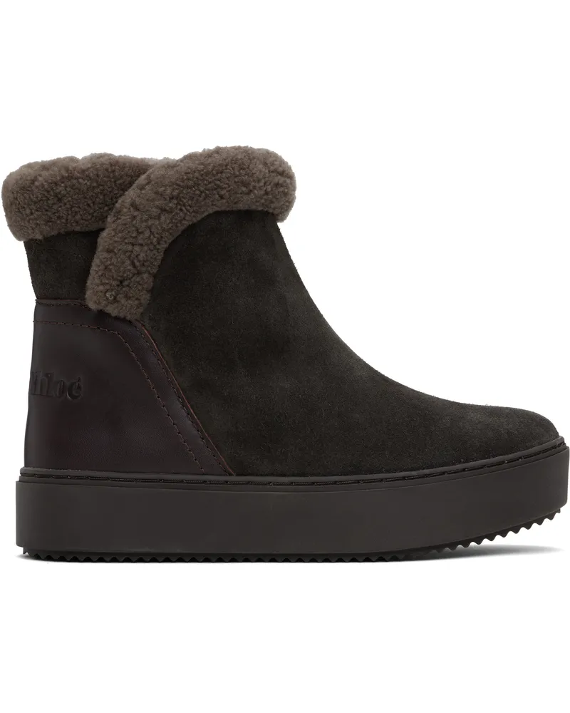 See by Chloé Brown Juliet Ankle Boots 021-dark