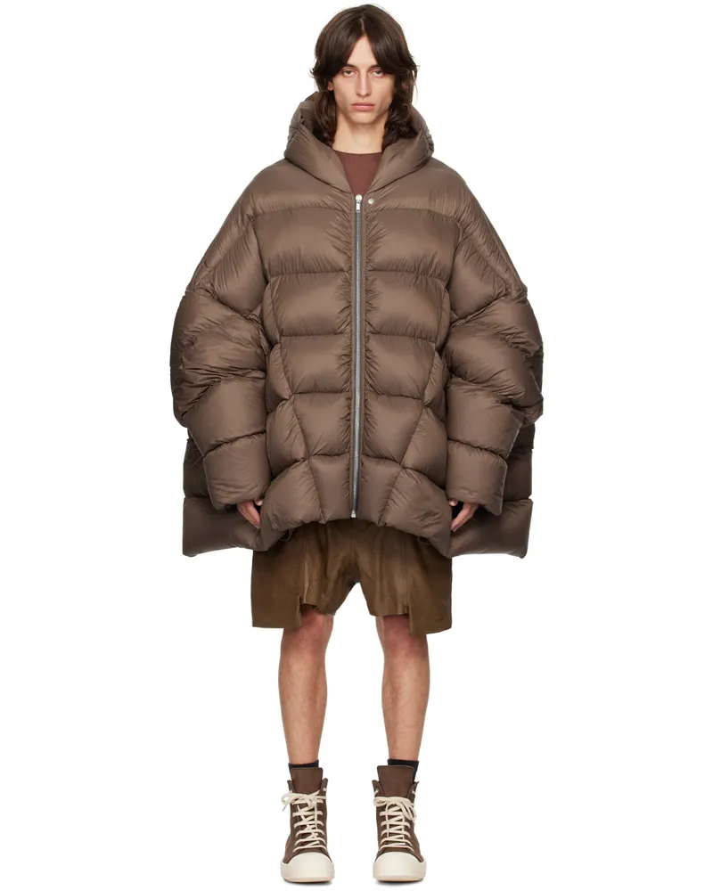 Rick Owens Brown Porterville Hooded Peter Down Jacket 134