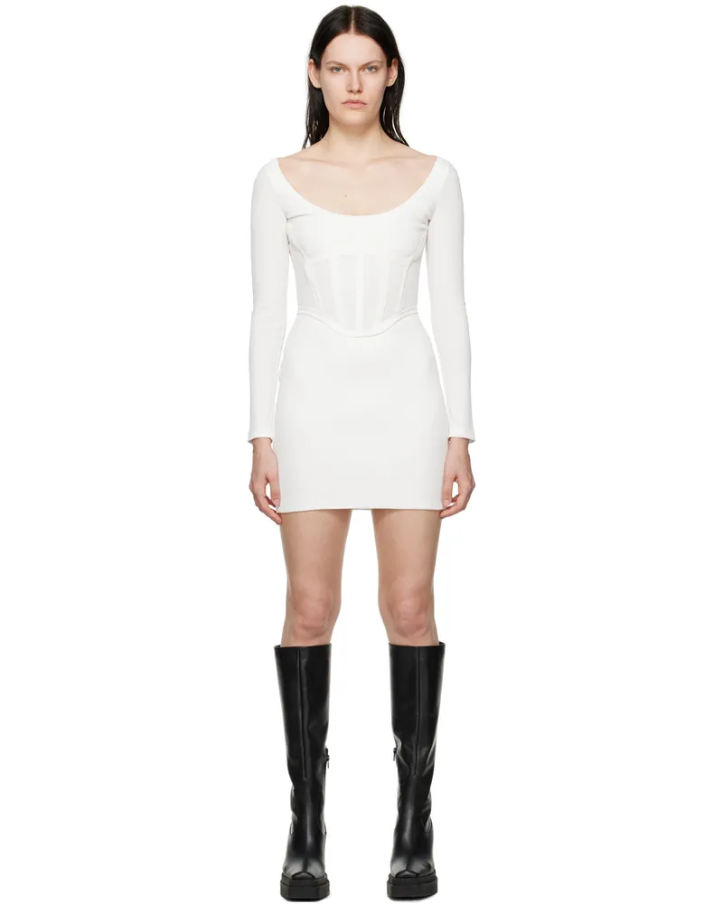 Dion Lee White Rib Corset Minidress White