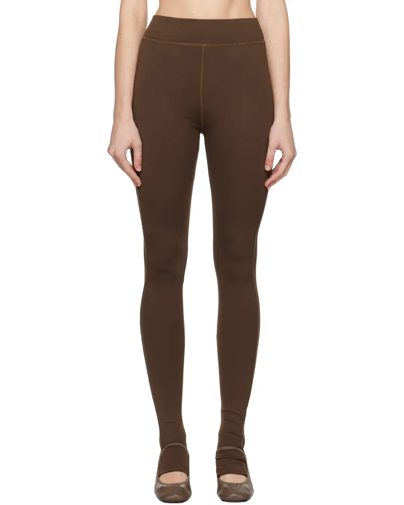 Christophe Lemaire Brown Second Skin Jersey Leggings Br489