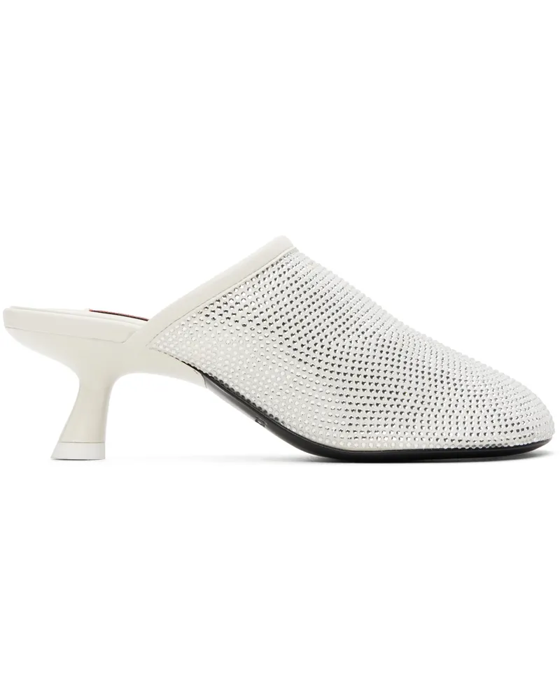 Simon Miller White Crystal Beep Mules Seashell