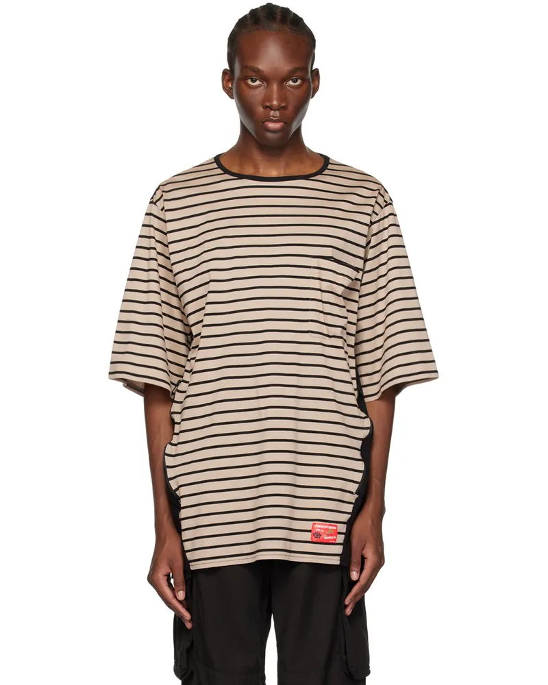 Undercover Beige Striped T-Shirt Beg