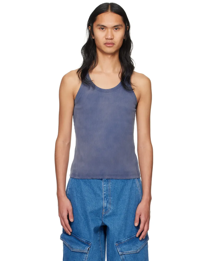 Dion Lee Blue Sprayed Rivet Tank Top Washed