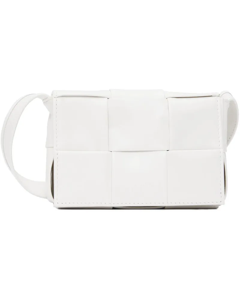 Bottega Veneta White Cassette Messenger Bag 9007-white-silver