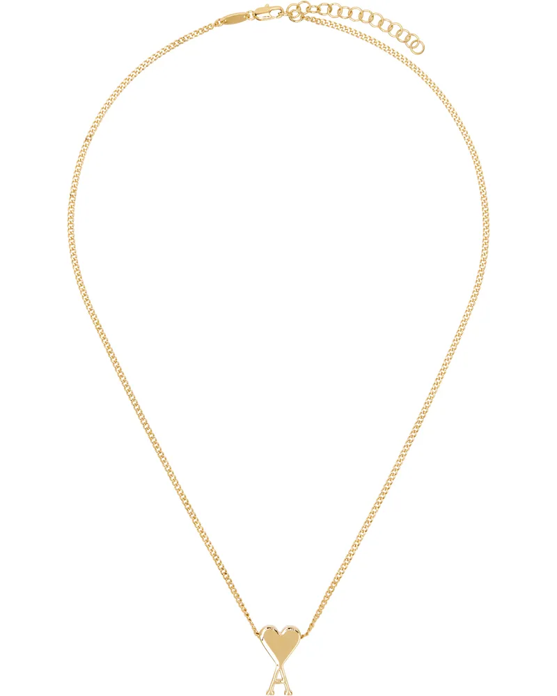 AMI Paris Gold Brass Ami de Coeur Pendant Necklace 902