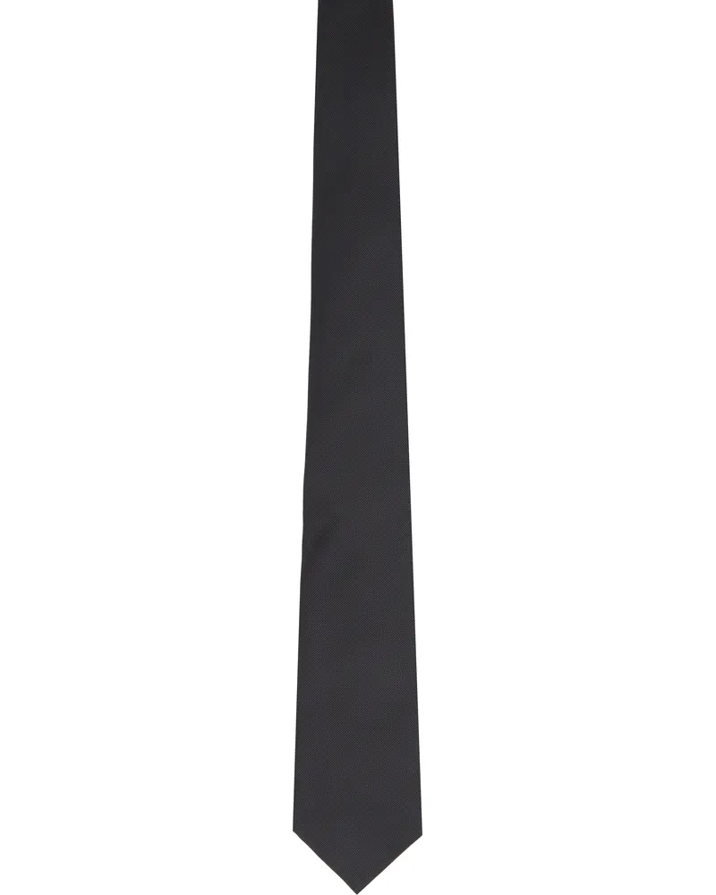 Bottega Veneta Black Silk Twill Tie 1000
