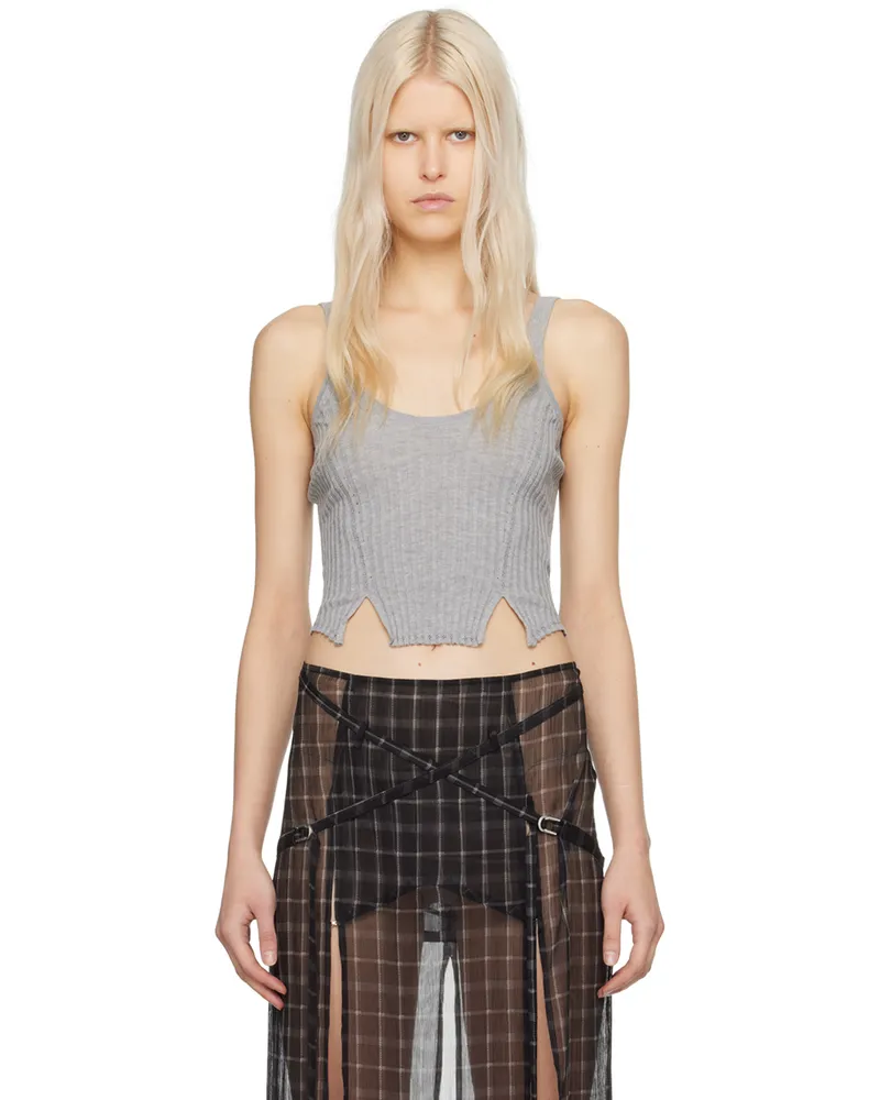 Charlotte Knowles Gray Stray Tank Top Grey