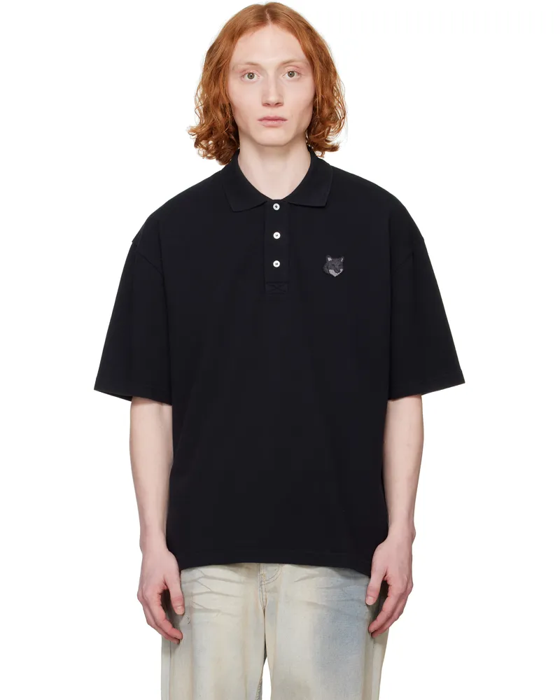 Kitsuné Black Bold Fox Head Patch Oversize Polo P199