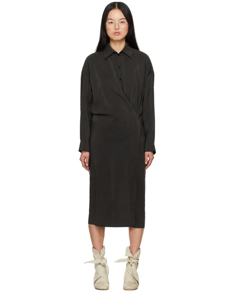 Christophe Lemaire Brown Twisted Midi Dress Br507
