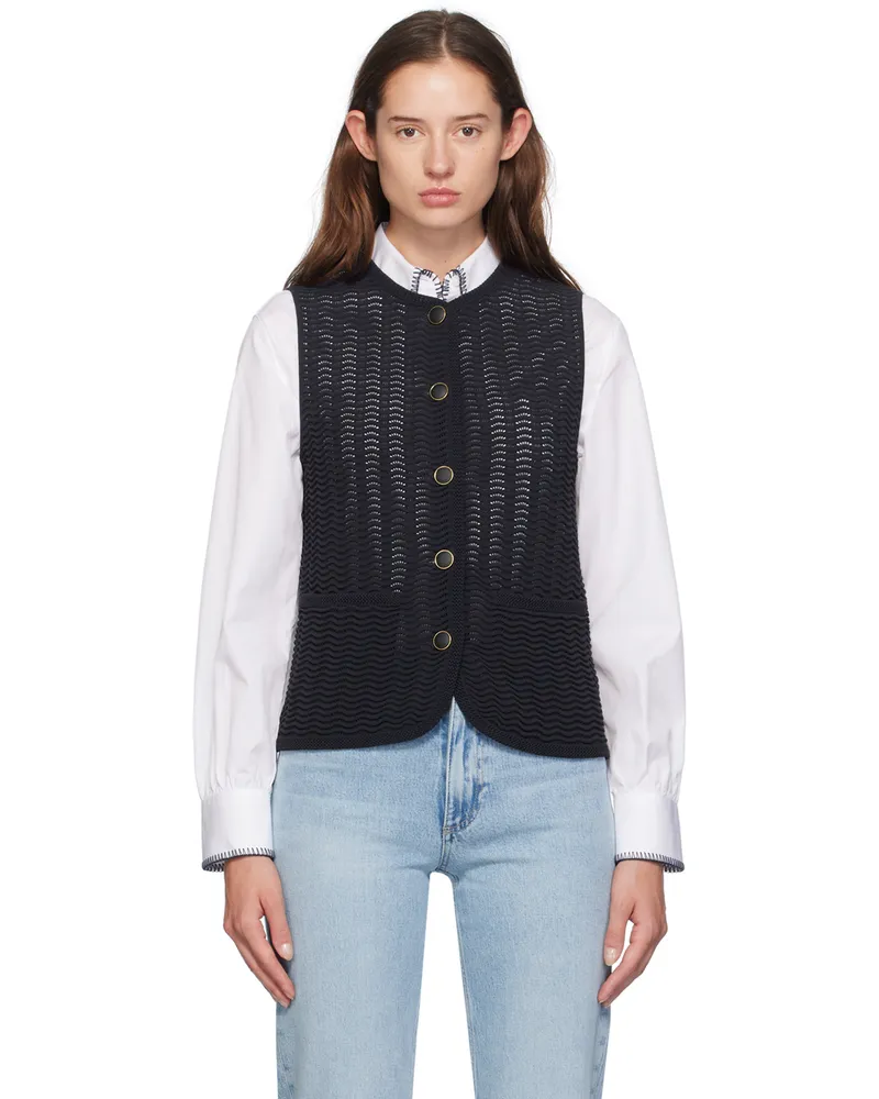Rag & Bone Navy Elisa Vest Salute