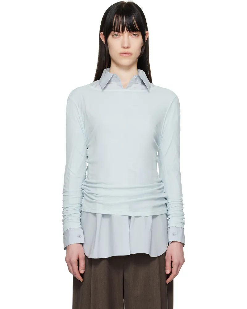 AMOMENTO Blue Round T-shirt Light_blue