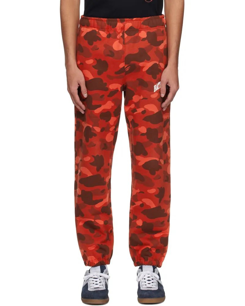 BAPE Red Color Camo Sweatpants Red