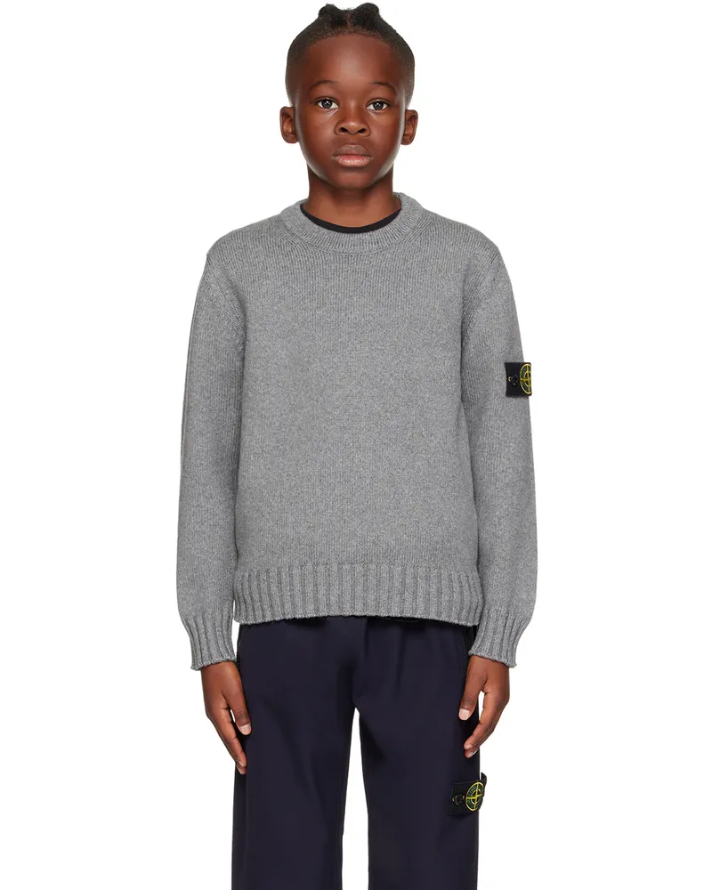 Stone Island Kids Gray Logo Patch Sweater V0m67